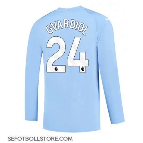 Manchester City Josko Gvardiol #24 Replika Hemmatröja 2023-24 Långärmad